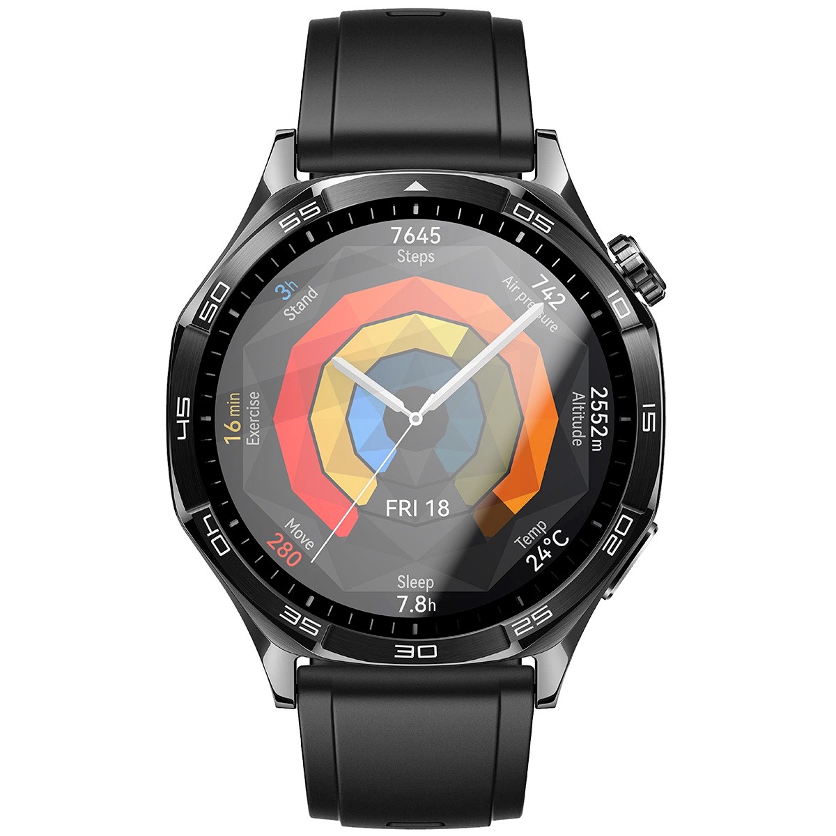 Szkło hybrydowe z czarną ramką idealnie dopasowane do Huawei Watch GT 5 46 mm